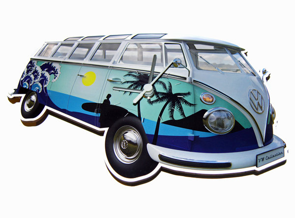 original VW Bulli Wanduhr T1 Samba Bus Surf
