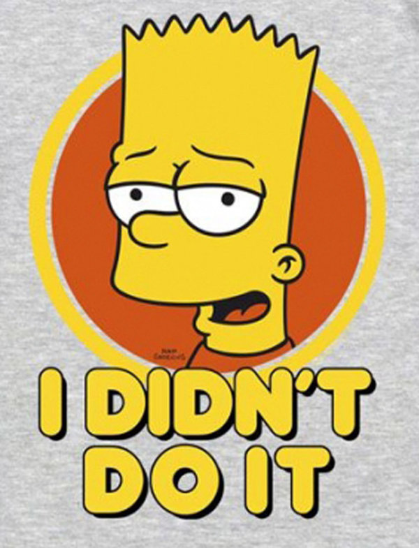 Retro Bart Simpson Herren T-Shirt I Didn´t Do It