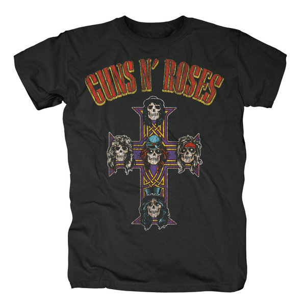 Guns N Roses Herren T-Shirt Cross Arched Type