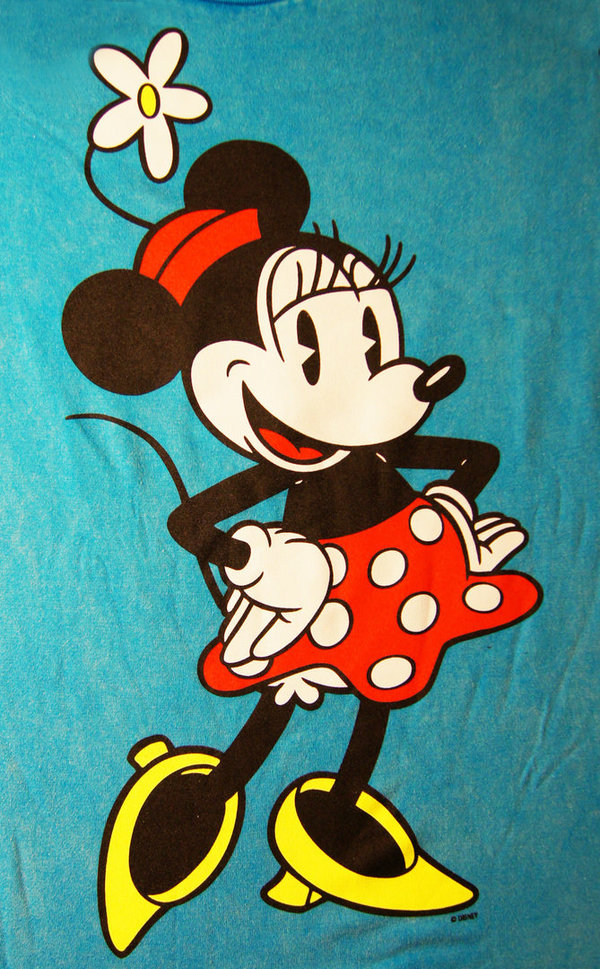 Vintage Minnie Mouse Frauen T-Shirt türkis
