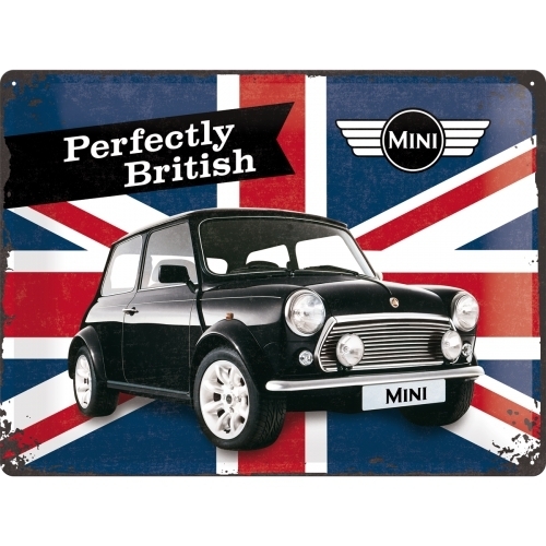 Mini Cooper Perfectly British Blechschild 30x40 cm