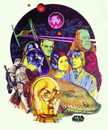 Star Wars Herren T-Shirt Drawing Multicolored