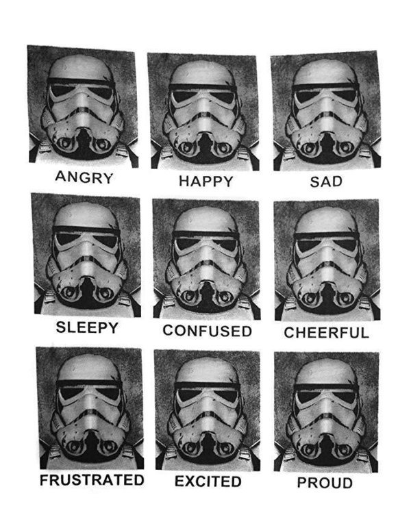 Star Wars Movie Herren T-Shirt Stormtrooper Emotions weiß