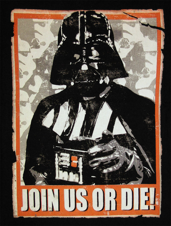 Star Wars Herren T-Shirt Darth Vader Join Us Or Die