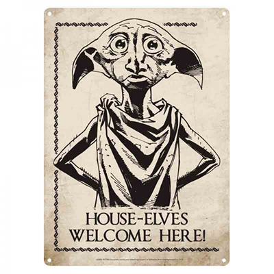 Harry Potter Blechschild A5 Metallschild Dobby House Elves Welcome