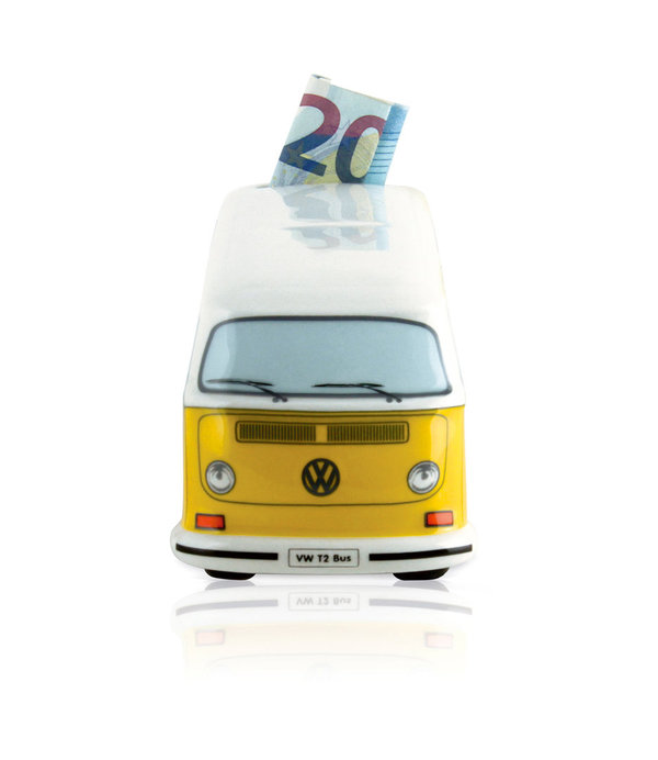 VW T2 Bulli Bus Spardose Keramik gelb