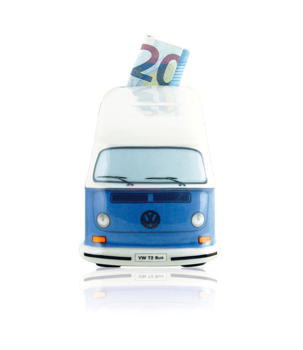 VW T2 Bulli Bus Spardose Keramik blau