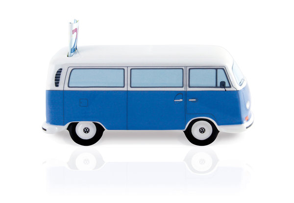 VW T2 Bulli Bus Spardose Keramik blau