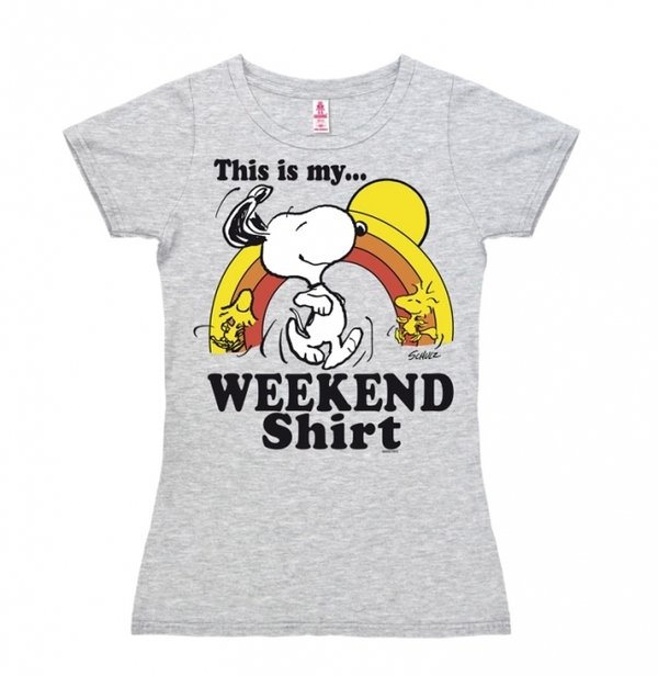 The Peanuts Snoopy & Woodstock Frauen T-Shirt Weekend