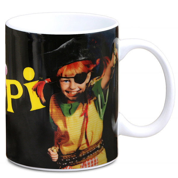Pippi Langstrumpf Kaffeepott Tasse Pirat schwarz