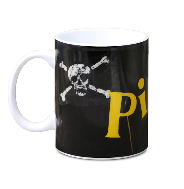 Pippi Langstrumpf Kaffeepott Tasse Pirat schwarz