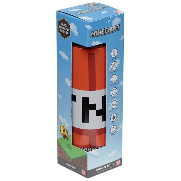 Minecraft TNT Thermo Edestahl Trinkflasche Digital Thermometer
