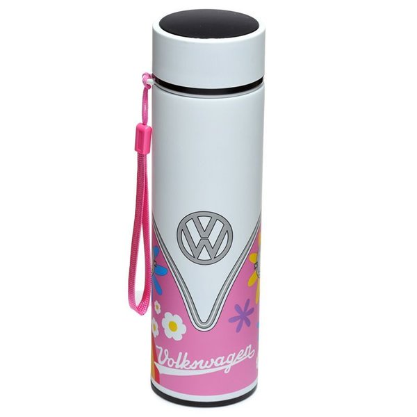 Volkswagen Bulli VW Bus T1 Thermoflasche Trinkflasche Digital rosa 450ml