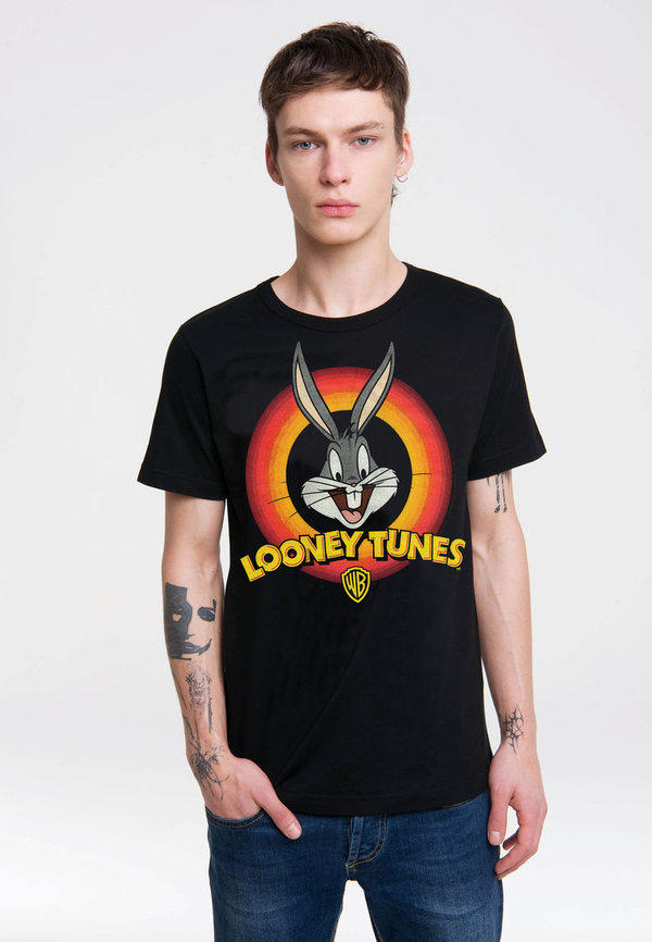 Logoshirt Looney Tunes Bugs Bunny Motiv Herren T-Shirt schwarz