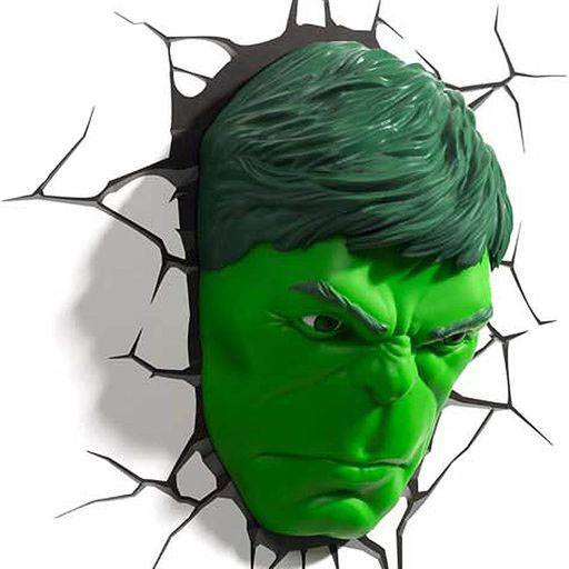 Marvel Hulk Face Kopf Wandlampe 3D Led Lampe mit Wandtattoo