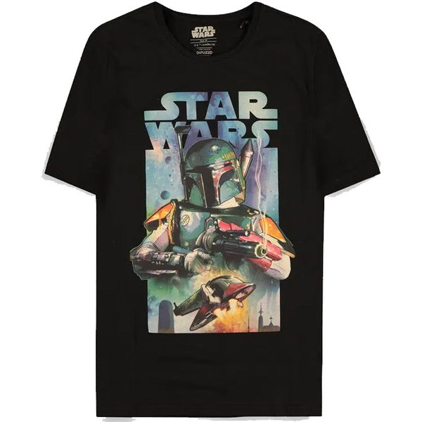 Star Wars Boba Fett Poster Herren T-Shirt  schwarz