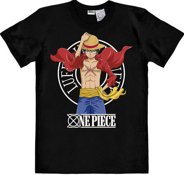 Logoshirt One Piece Luffy New World T-Shirt Fanshirt schwarz